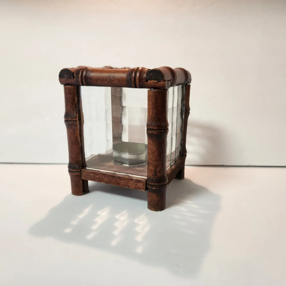 Wooden Square Tealight Holder